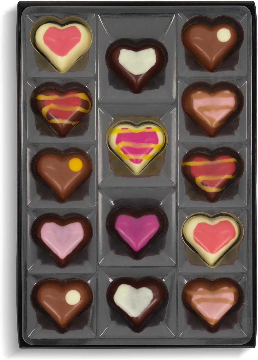 Hotel Chocolat - With Love H-Box - 14 Milk, White and Dark Filled Chocolates - Valentine's Day Chocolate Gifts