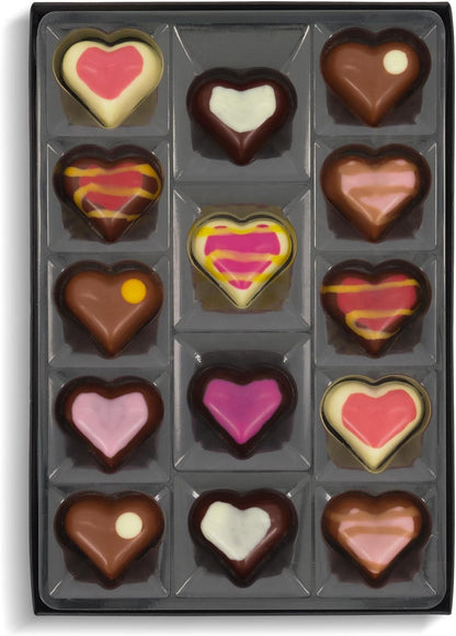 Hotel Chocolat - With Love H-Box - 14 Milk, White and Dark Filled Chocolates - Valentine's Day Chocolate Gifts