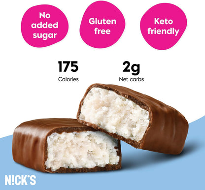 NICKS Coconut Keto Chocolate Bars No Added Sugar 175 Calories