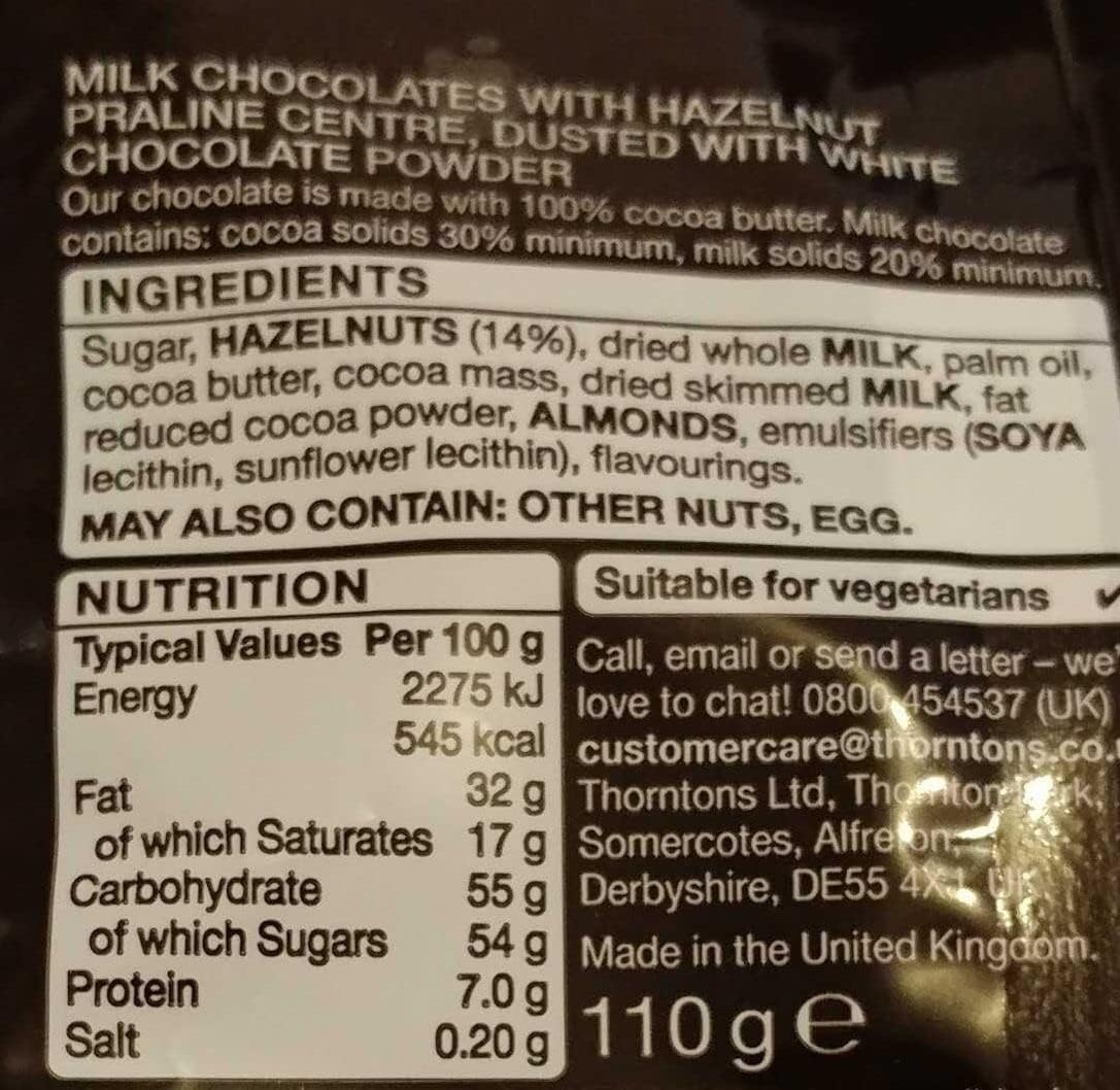 Thorntons Continental Alpini Praline Milk Chocolate Bag 110g - Chocolate Gifts Heaven