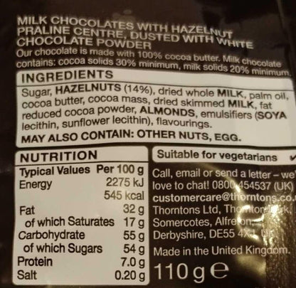 Thorntons Continental Alpini Praline Milk Chocolate Bag 110g - Chocolate Gifts Heaven