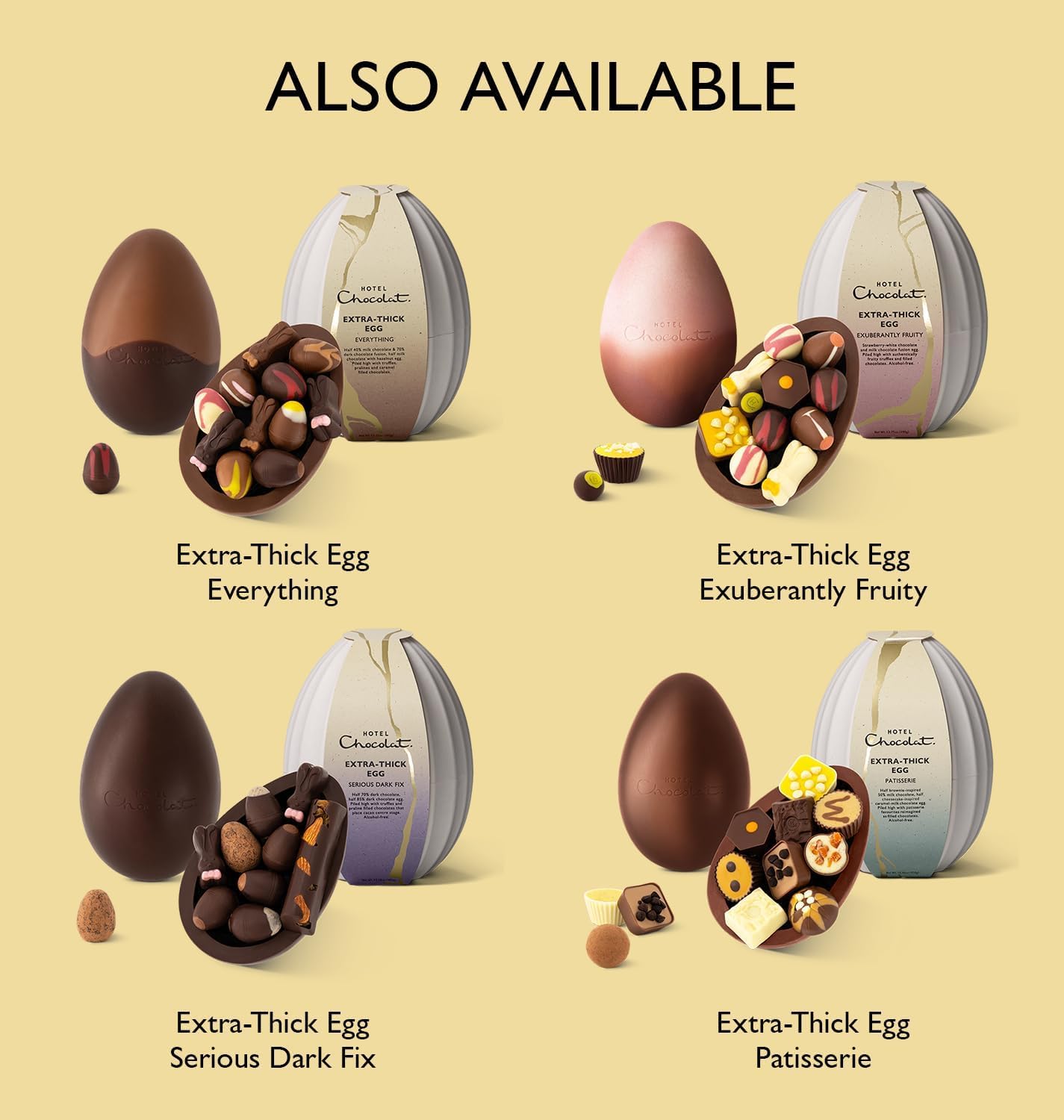 Hotel Chocolat Everything Extra-Thick Easter Egg, 390g - Thick Chocolate Shell - Filled With Truffles, Pralines & Caramels - Easter Chocolate Eggs & Gifts