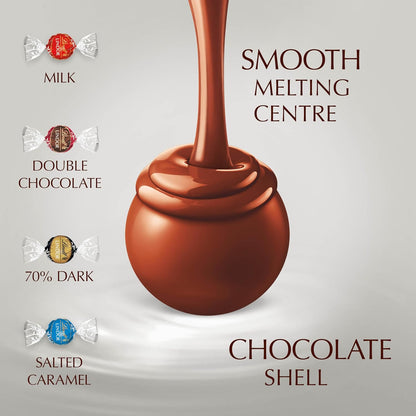 Lindt Lindor Silver Assorted Chocolate Truffles – 1kg Bag (Approx. 80 Balls) – Smooth Filling – Valentine, Christmas, Gift, Birthday, Congratulations, Sharing Treat