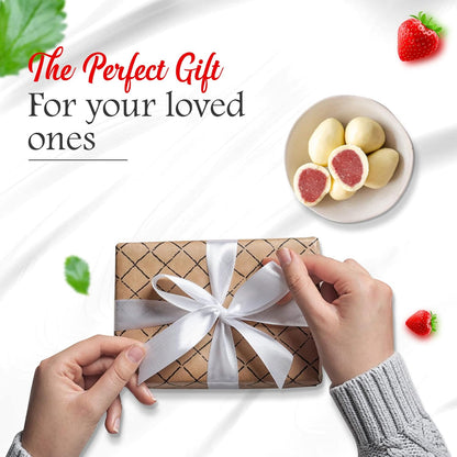 CHAMBALL White Chocolate with Strawberries | Luxury Chocolates Gift Box 150g | White Chocolate bombons, Assorted Gift Box, Valentine’s Chocolate, Father’s Day Gift