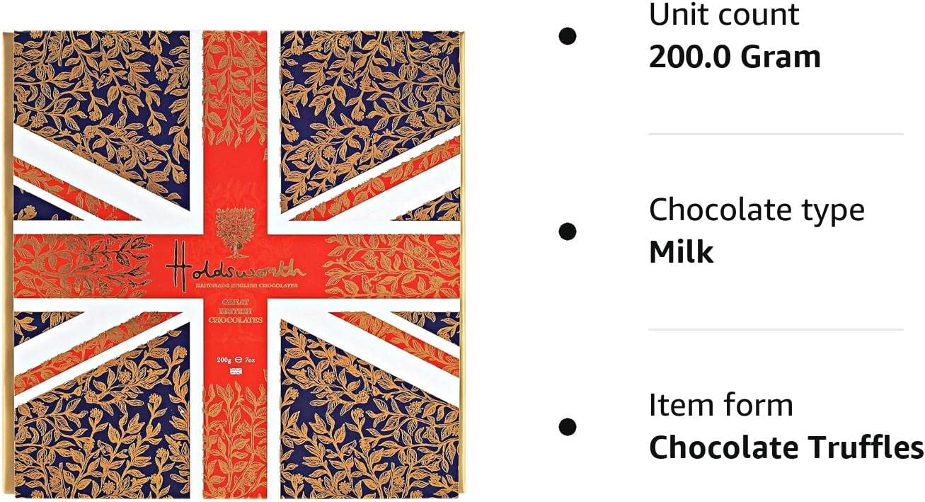 Holdsworth Chocolates Union Jack Collection Box of Handmade Truffles - Chocolate Gifts Heaven