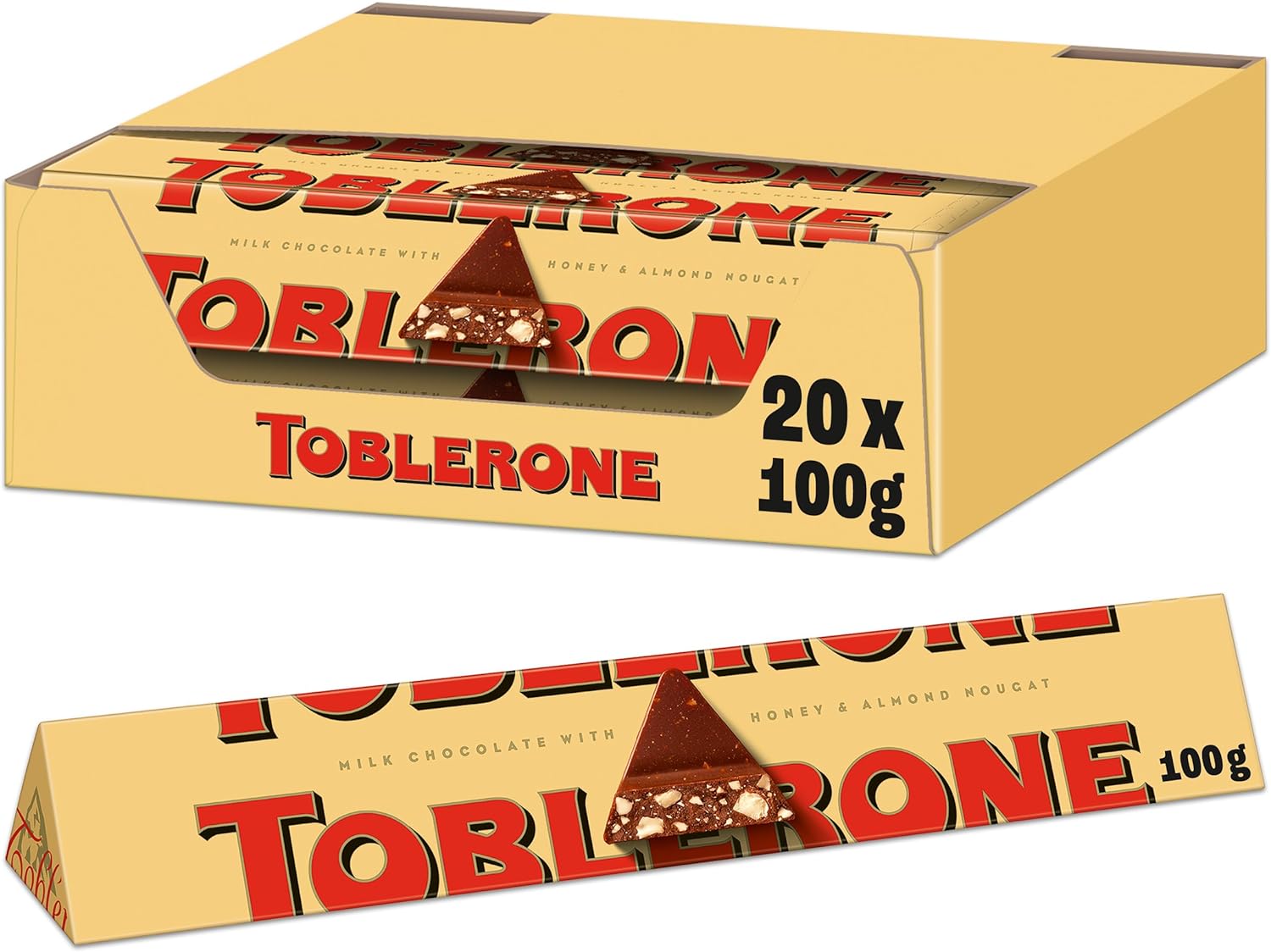 Toblerone Milk Chocolate Bars 20 x 100g - Chocolate Gifts Heaven