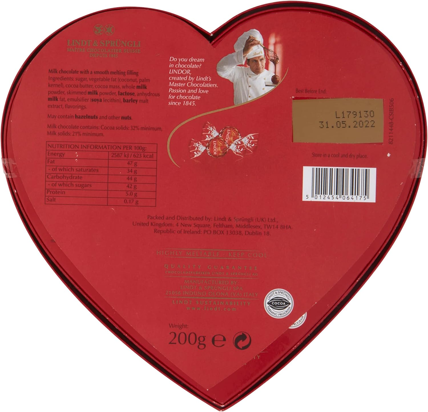 Lindt Lindor Heart Milk Chocolate Truffles Box - Chocolate Gifts Heaven