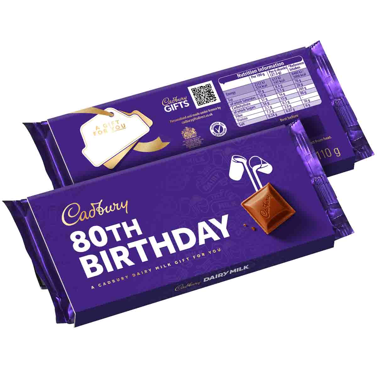 Cadbury Dairy Milk Happy 80th Birthday Chocolate Bar with Sleeve 110g