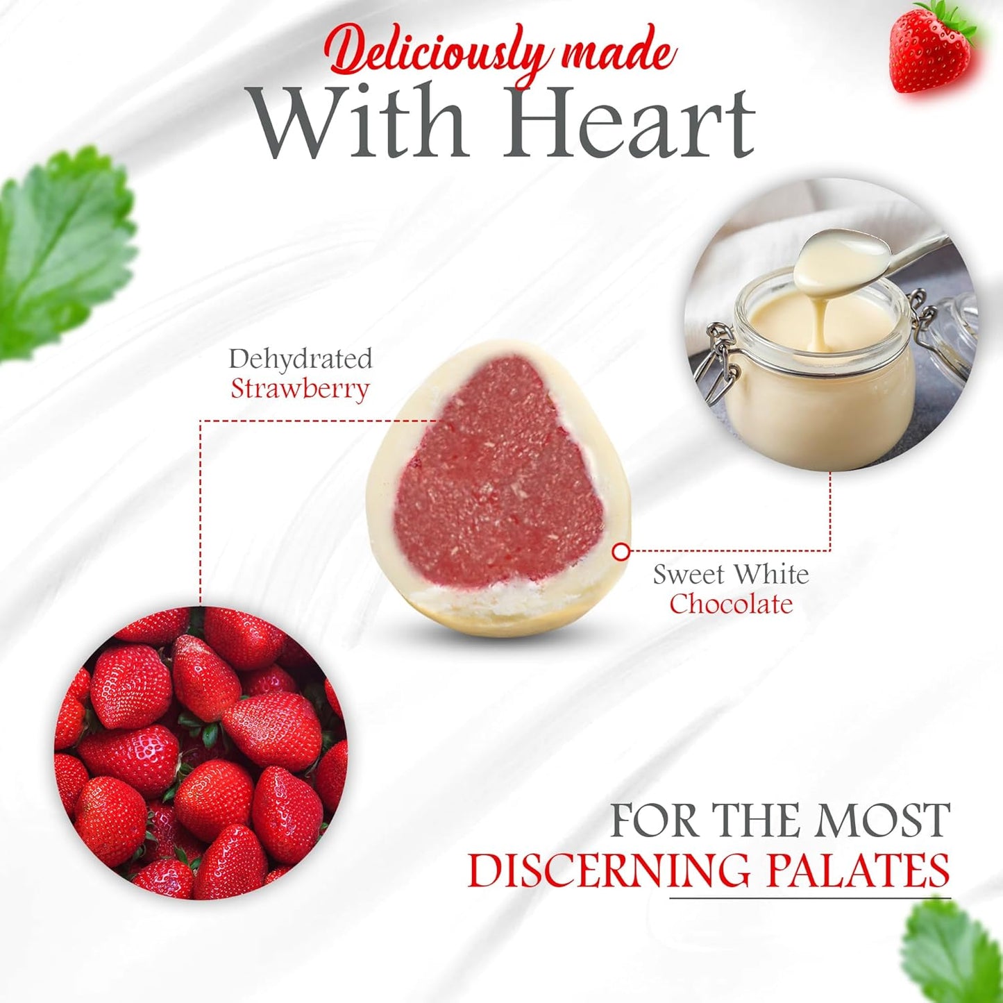 CHAMBALL White Chocolate with Strawberries | Luxury Chocolates Gift Box 150g | White Chocolate bombons, Assorted Gift Box, Valentine’s Chocolate, Father’s Day Gift