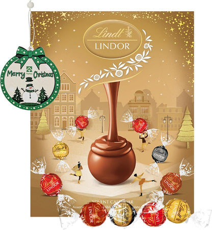 Assorted Lindt Chocolates Advent Calendar 2025 - Luxury Golden 24 Days Christmas Countdown