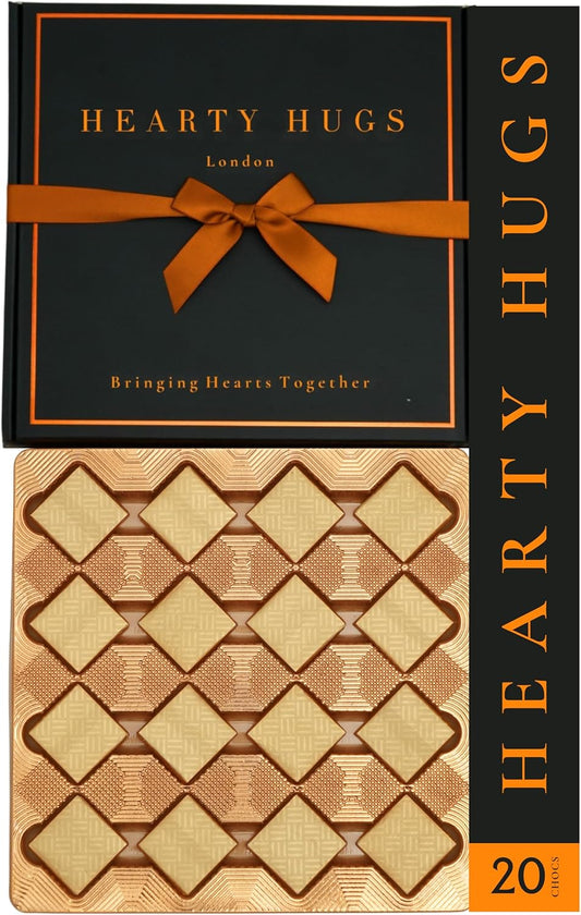 Hearty Hugs Luxury Chocolate Gift Box | 20 Chocolates | Chocolate Gifts | Chocolate Gift | Chocolate Hamper for Birthday, Anniversary, Thank You, Get Well Soon