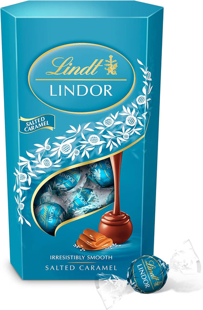 Lindt Lindor Salted Caramel Milk Chocolate Truffles Box Extra Large - Approx 48 balls, 600 g - Chocolate Gifts Heaven