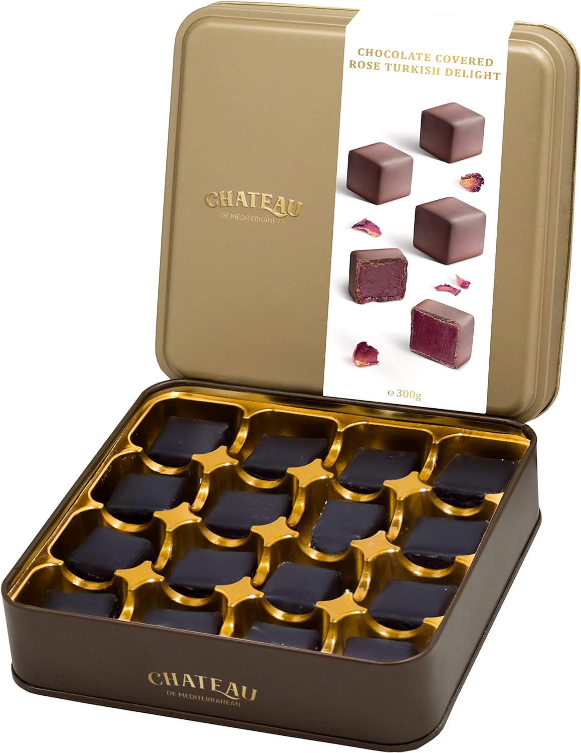 Rose Turkish Delight Lokum Covered with Chocolate - Chocolate Gifts Heaven