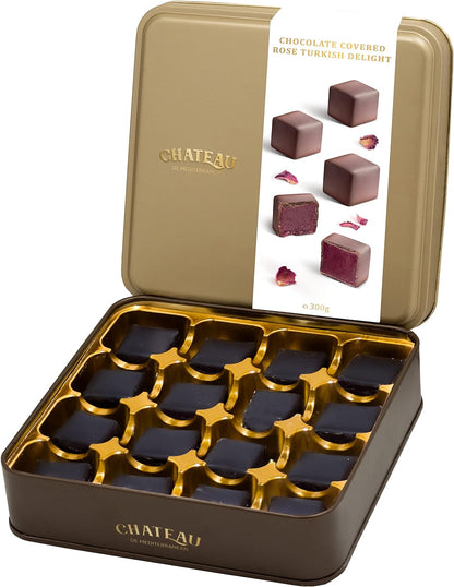 Rose Turkish Delight Lokum Covered with Chocolate - Chocolate Gifts Heaven