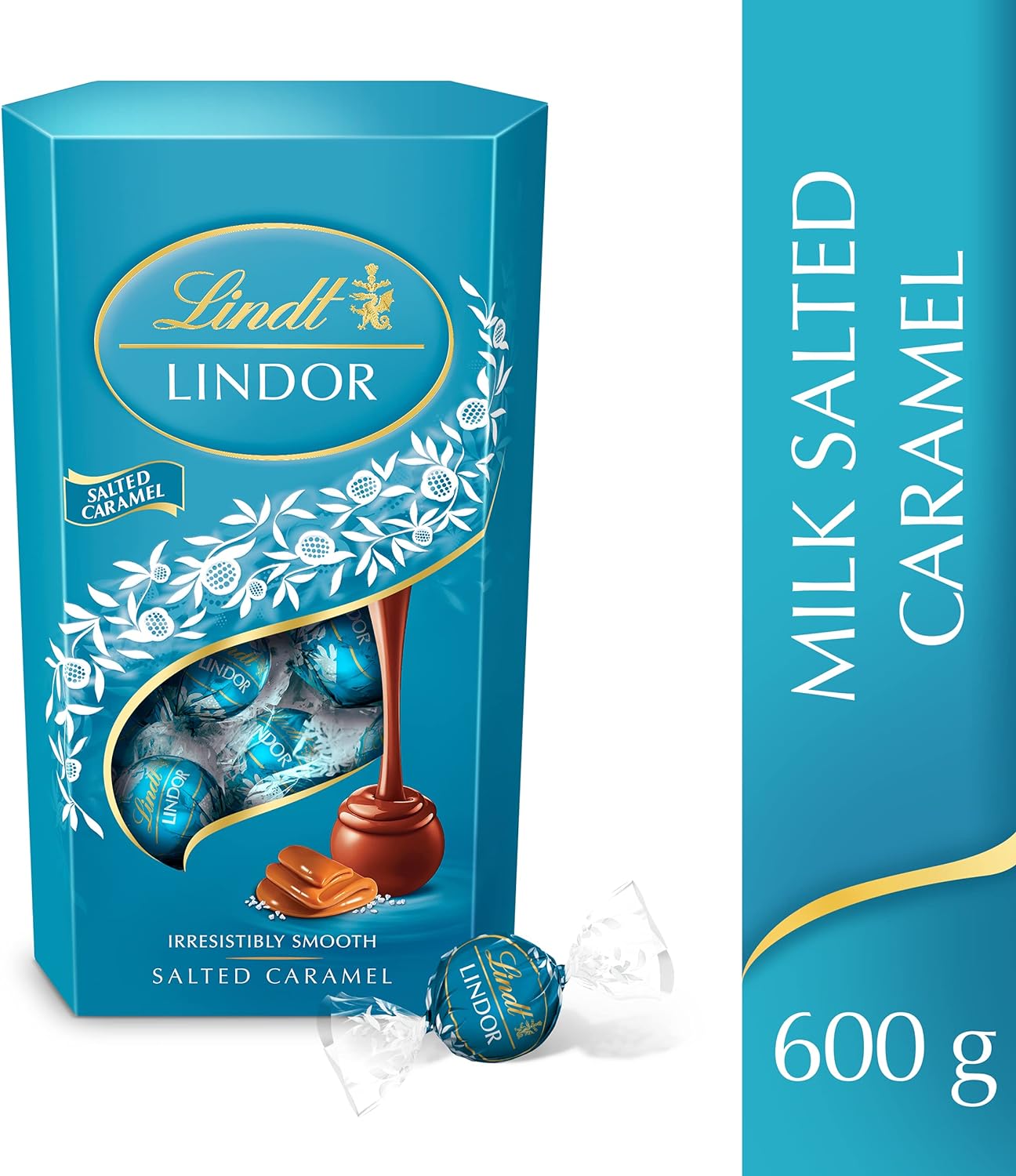 Lindt Lindor Salted Caramel Milk Chocolate Truffles Box Extra Large - Approx 48 balls, 600 g - Chocolate Gifts Heaven