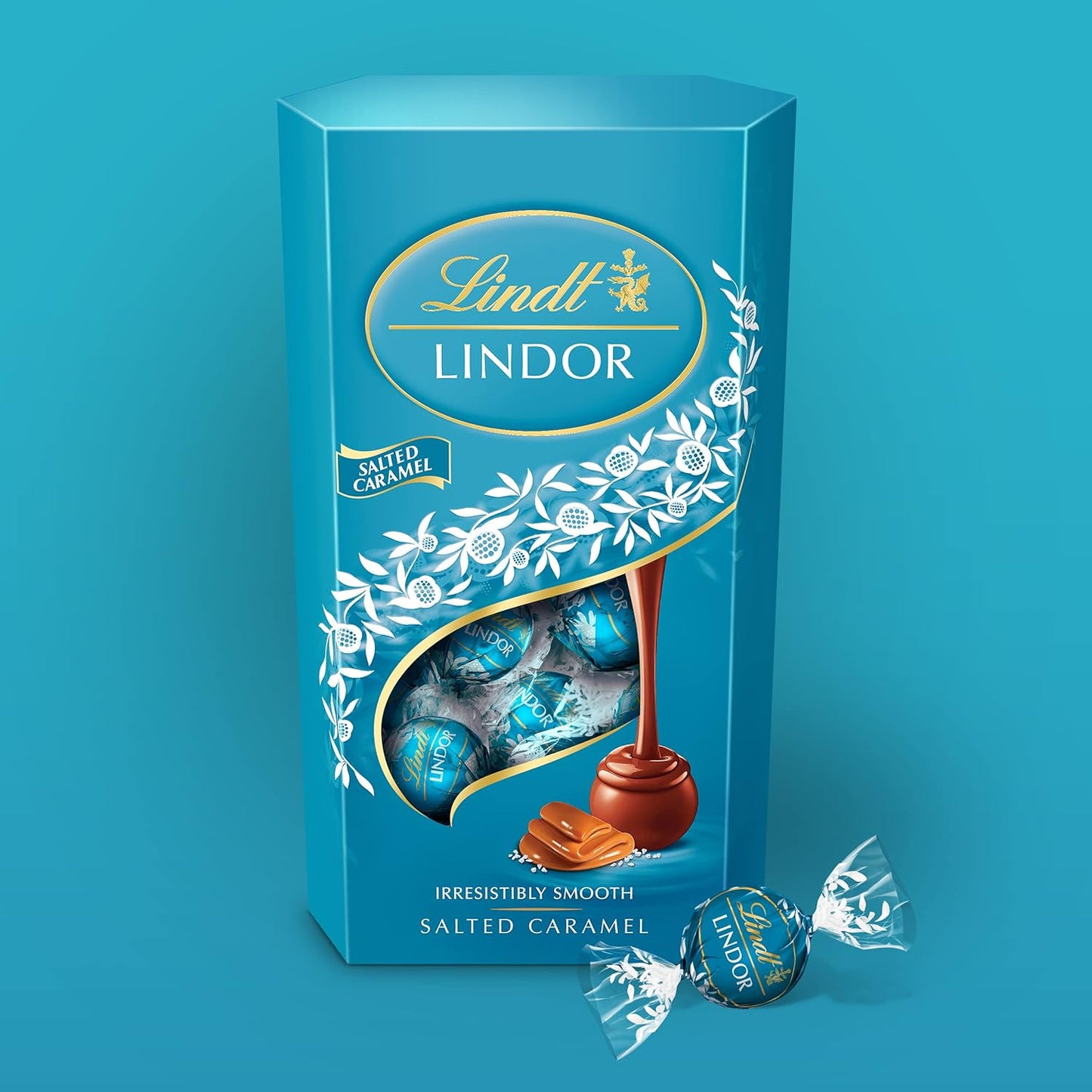 Lindt Lindor Salted Caramel Milk Chocolate Truffles Box Extra Large - Approx 48 balls, 600 g - Chocolate Gifts Heaven