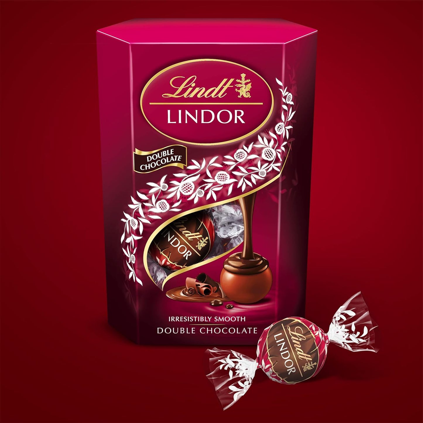 Lindt Lindor Double Chocolate Truffles Box - Approx 16 balls - Chocolate Gifts Heaven