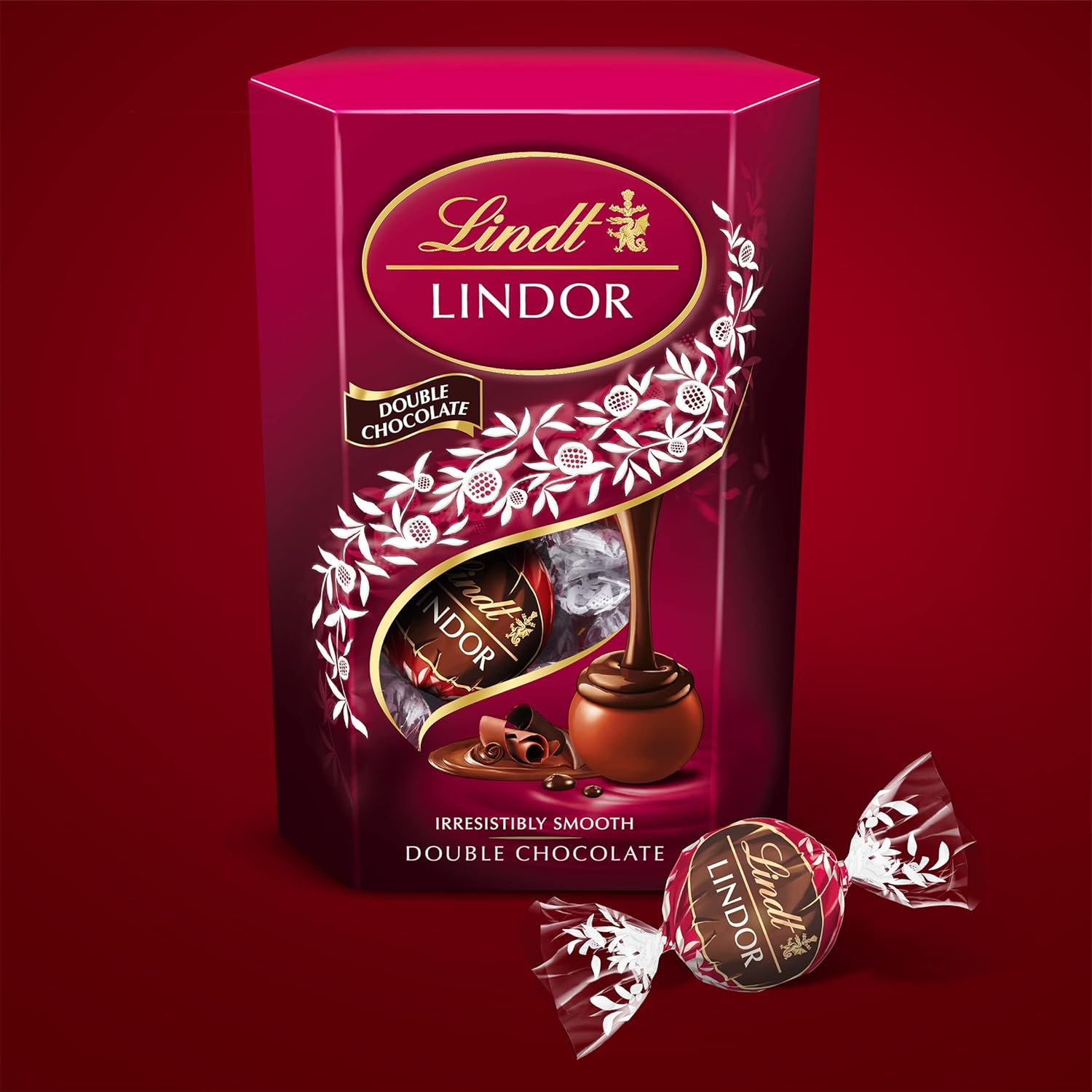 Lindt Lindor Double Chocolate Truffles Box - Approx 16 balls - Chocolate Gifts Heaven
