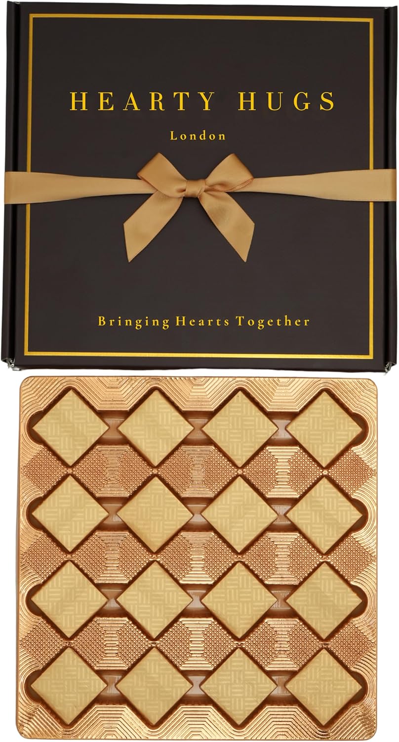 Hearty Hugs Luxury Birthday Chocolate Gift Box Hamper | 32 Premium Assorted Chocolates | Happy Birthday Gift for Her, Him, Kids, Teens, Mum, Dad, Wife, Husband, Son, Daughter, Grandma, Grandpa, Friend