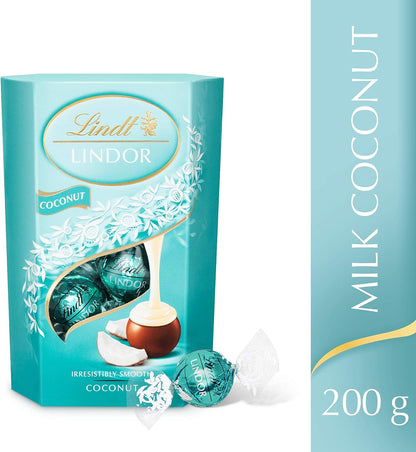 Lindt Lindor Coconut Milk Chocolate Truffles Box - Chocolate Gifts Heaven