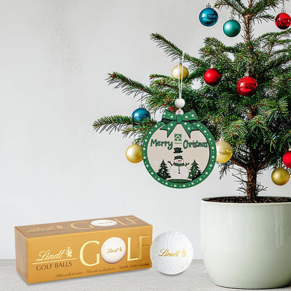 Lindt Chocolates Golf Balls for Mens Gifts - Smooth Hazelnut Filling Golf Balls 110g Chocolates Gift Box with Topline Tree Ornament. Great Christmas Gifts for Women, Stocking Fillers or Birthday Gifts