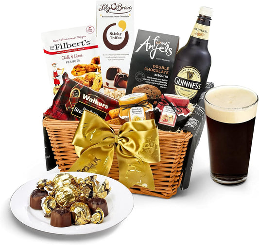 Windermere Beer Hamper - Premium Drinks Gift Set with Guinness, Double Chocolate Biscuits, Artisan Chocolates & Gourmet Snacks