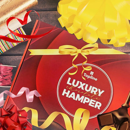 Lindt Chocolates & Hot Chocolate Hamper - Chocolates Gift Box of Irish Cream Truffles 200g, Hot Chocolate 300g, Teddy Bar 120g, Santa & Golden Teddy.