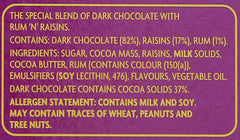 Candy Cadbury Old Gold Jamaica Rum and Raisin Dark Chocolate, 180g