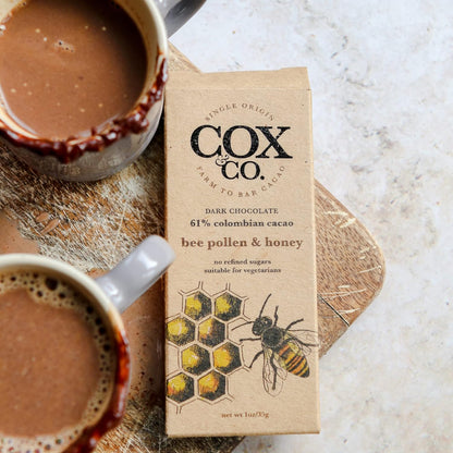 Cox&Co. Bee Pollen and Honey Dark Chocolate Bar - 3 x 70g Large Bars - Chocolate Gifts Heaven