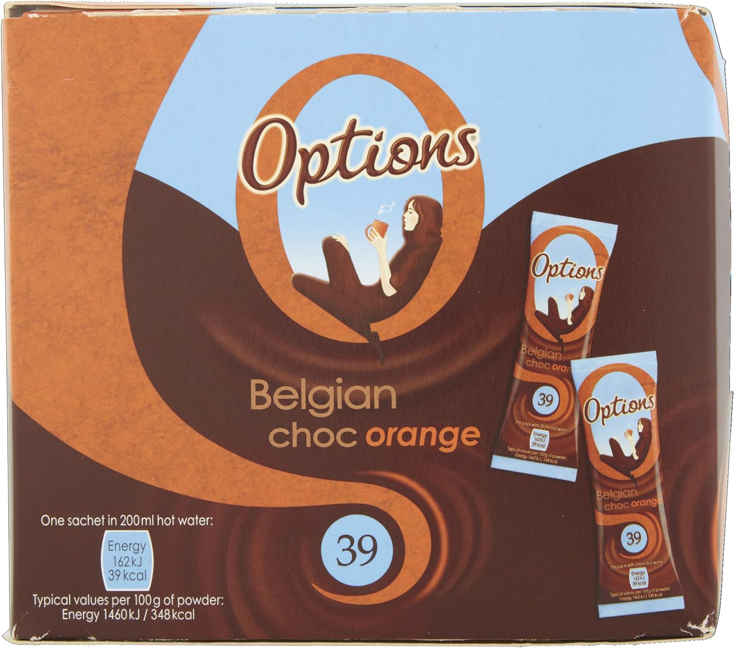 Options Orange Hot Chocolate Sachet (Pack of 30 x 11 g) - Chocolate Gifts Heaven