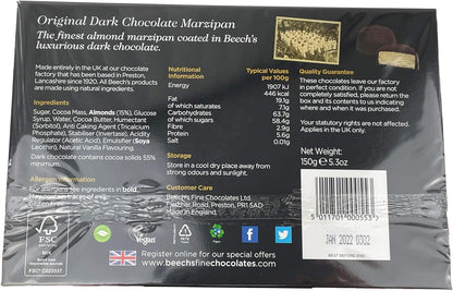 Beech's Dark Chocolate Marzipan, 150g - Smooth Almond Marzipan in Dark Chocolate