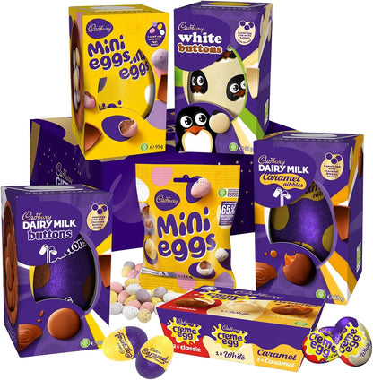 Cadbury Family Easter Egg Chocolate Gift Box - Assortment of Easter Eggs, Mini Eggs and Cadbury Creme Eggs.