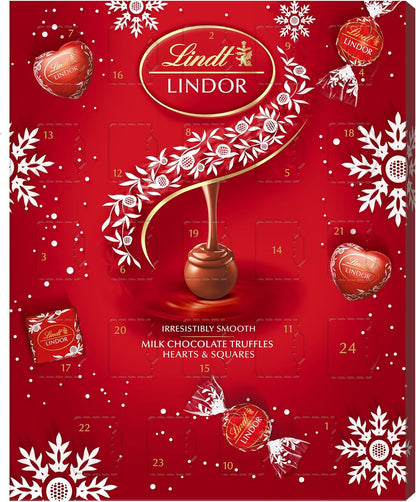 Lindt LINDOR Christmas Milk Chocolate Advent Calendar (300g). - Chocolate Gifts Heaven