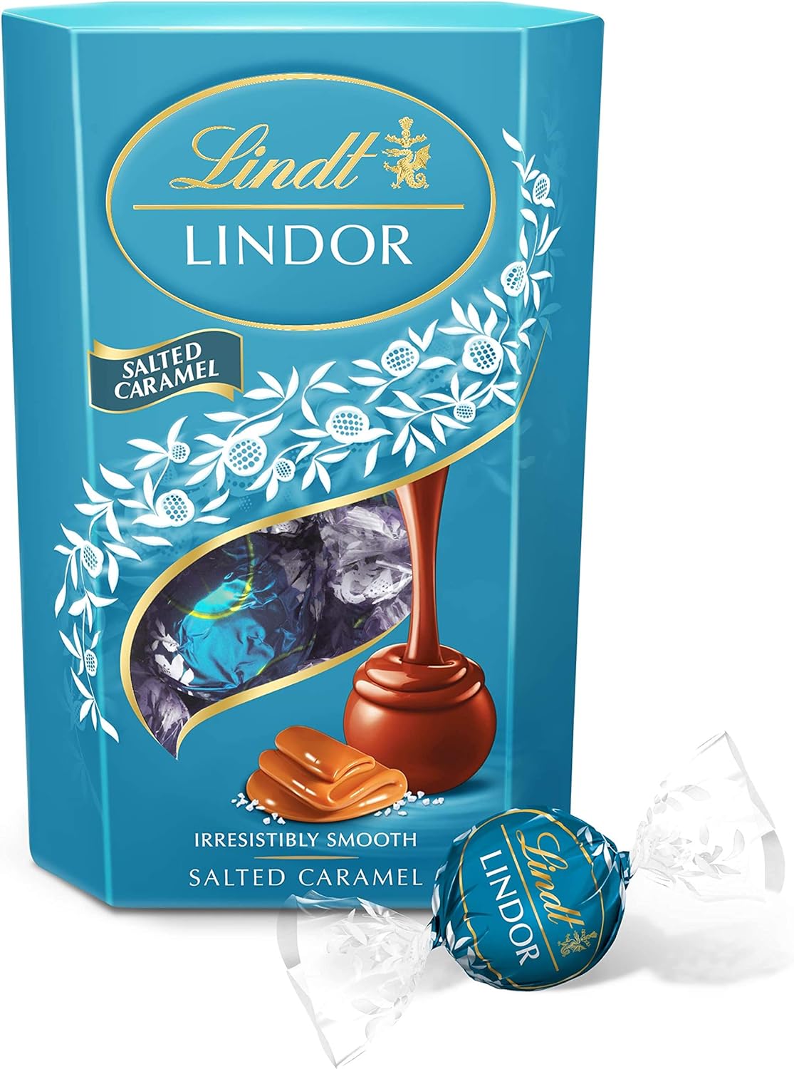 Lindt Lindor Chocolate Truffles Box, Salted Caramel, 200g - Chocolate Gifts Heaven