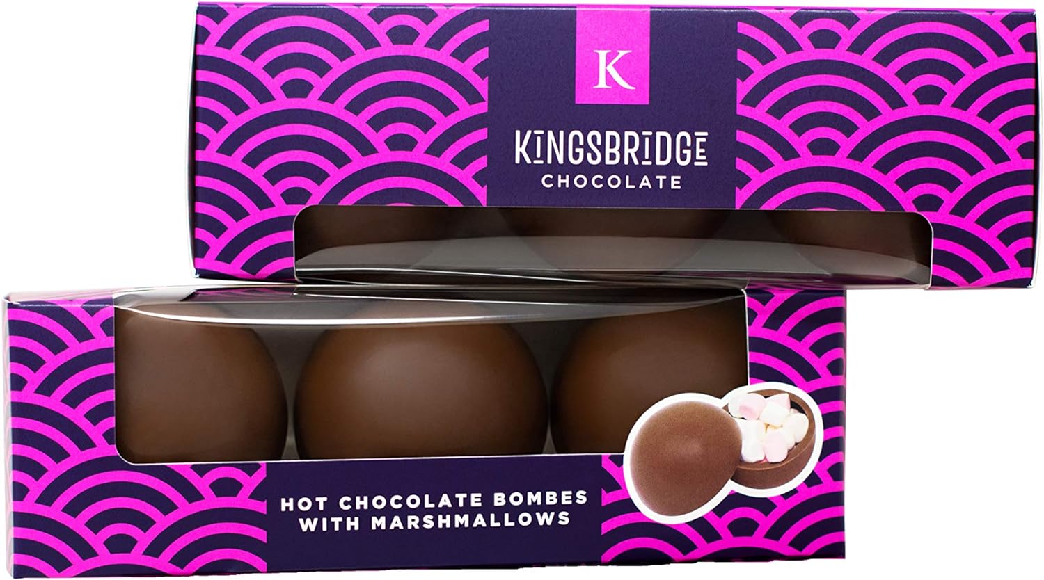 Kingsbridge Hot Chocolate Bombes - Belgian Milk Choc & Marshmallows - Chocolate Gifts Heaven