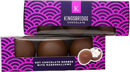 Kingsbridge Hot Chocolate Bombes - Belgian Milk Choc & Marshmallows - Chocolate Gifts Heaven