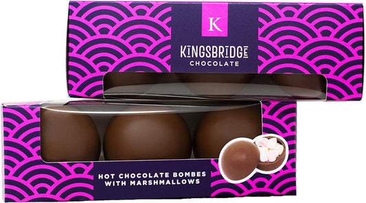 Kingsbridge Hot Chocolate Bombes - Belgian Milk Choc & Marshmallows - Chocolate Gifts Heaven