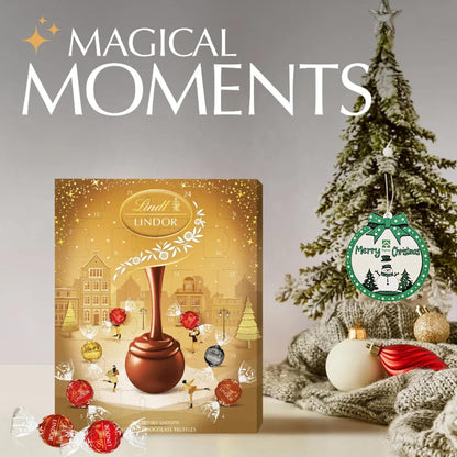 Assorted Lindt Chocolates Advent Calendar 2025 - Luxury Golden 24 Days Christmas Countdown
