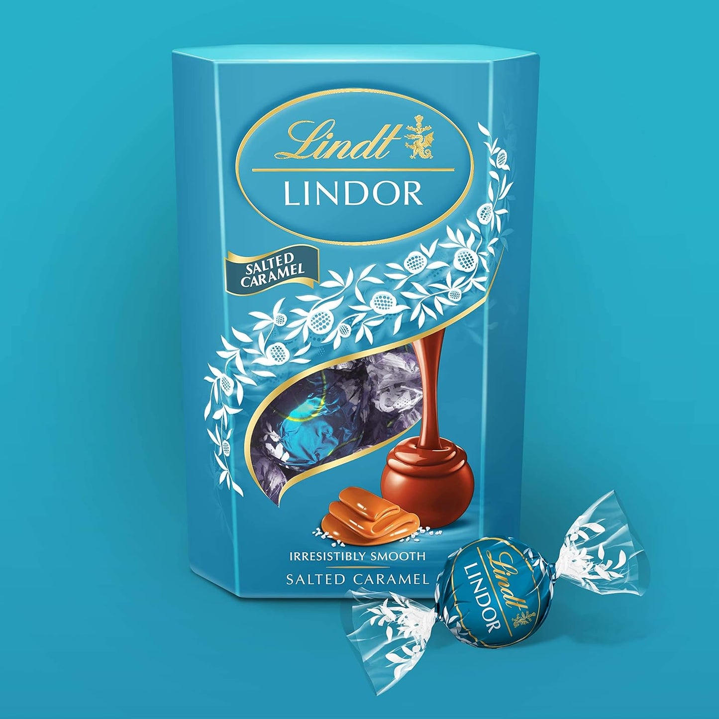 Lindt Lindor Chocolate Truffles Box, Salted Caramel, 200g - Chocolate Gifts Heaven