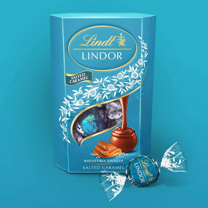 Lindt Lindor Chocolate Truffles Box, Salted Caramel, 200g - Chocolate Gifts Heaven
