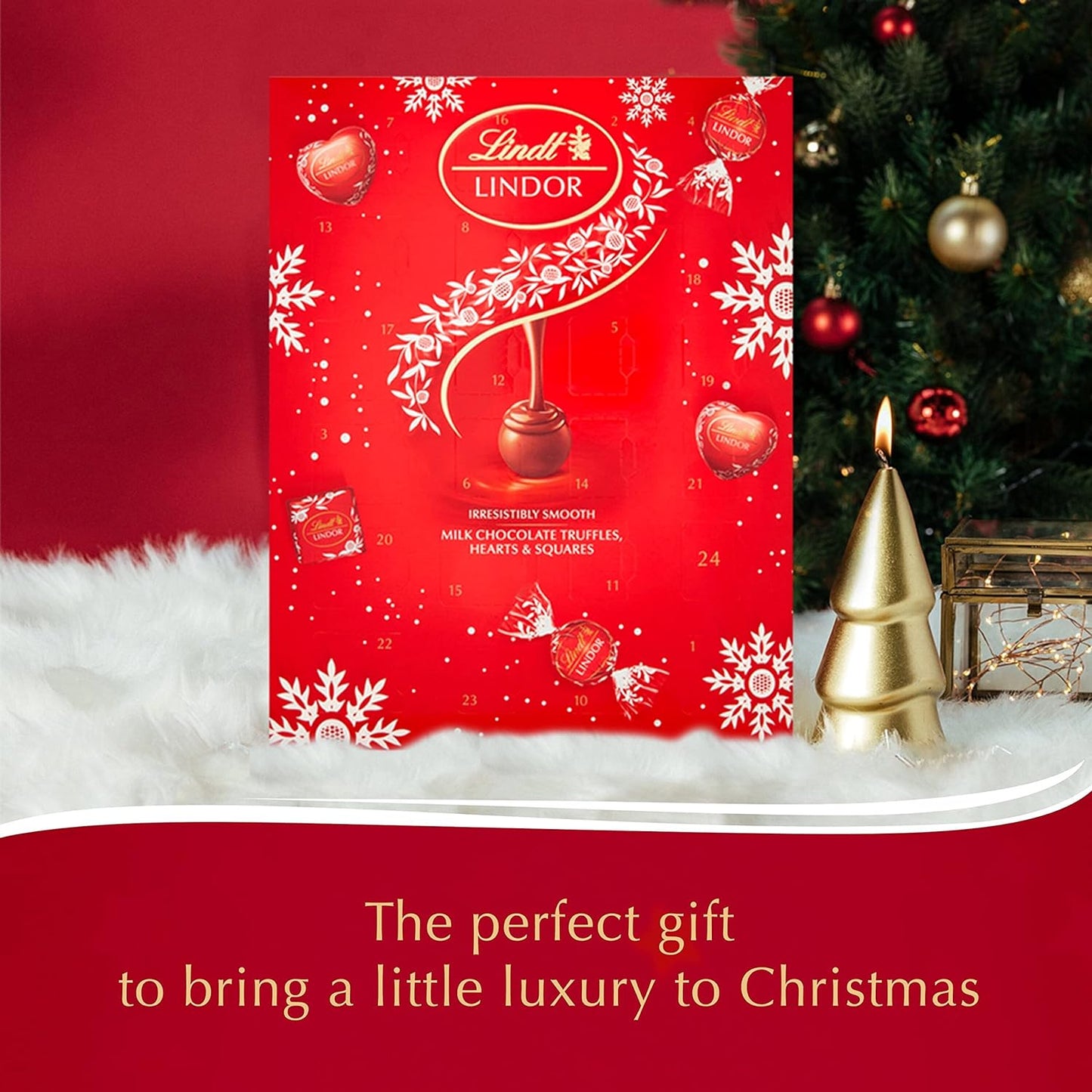 Lindt LINDOR Christmas Milk Chocolate Advent Calendar (300g). - Chocolate Gifts Heaven