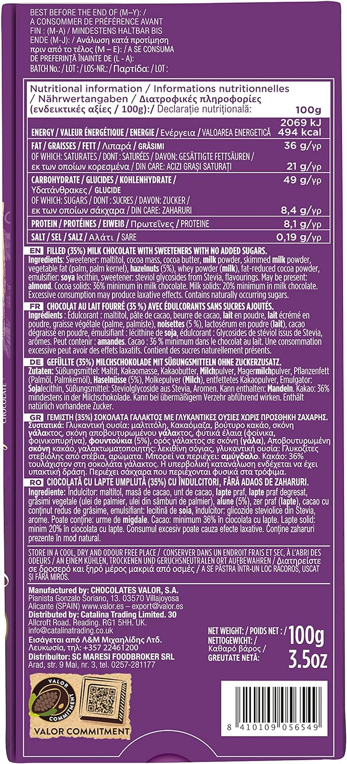 14 Valor Keto Low Carb Large Chocolate Bar - Chocolate Gifts Heaven