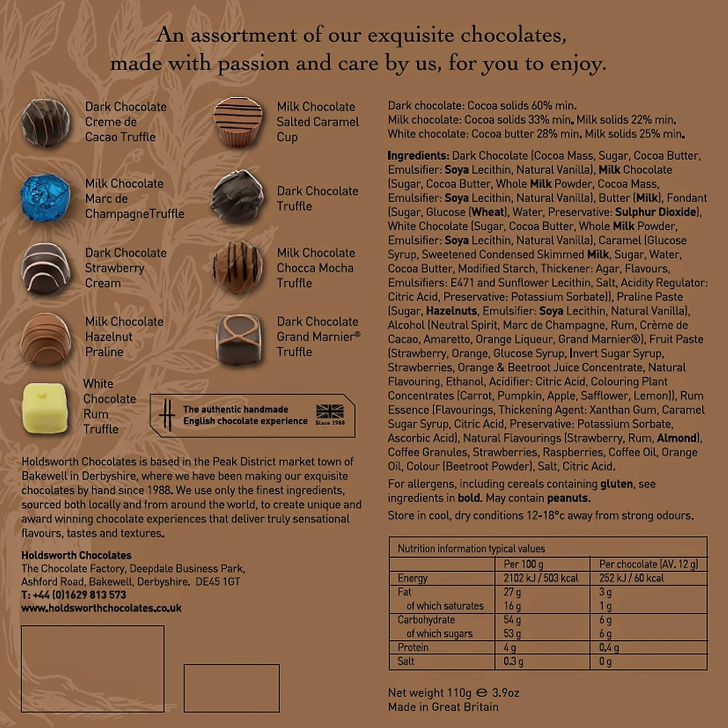 Holdsworth Chocolates Luxury Classic Milk, Dark and White Chocolate Truffle Assortment 110g - Chocolate Gifts Heaven