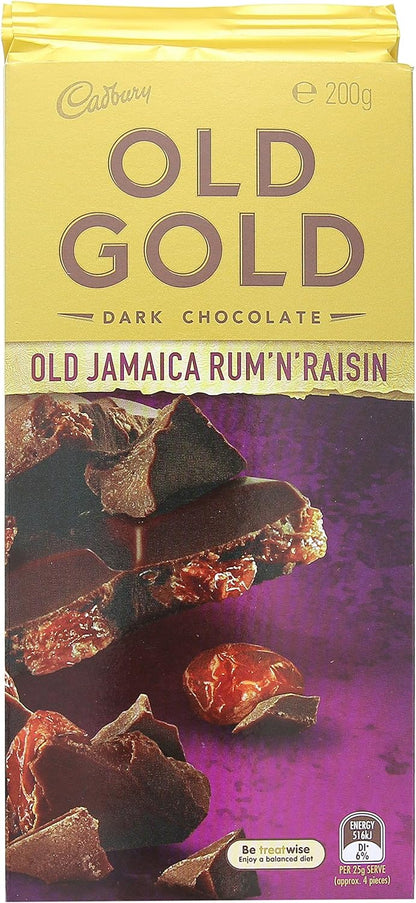 Candy Cadbury Old Gold Jamaica Rum and Raisin Dark Chocolate, 180g - Chocolate Gifts Heaven