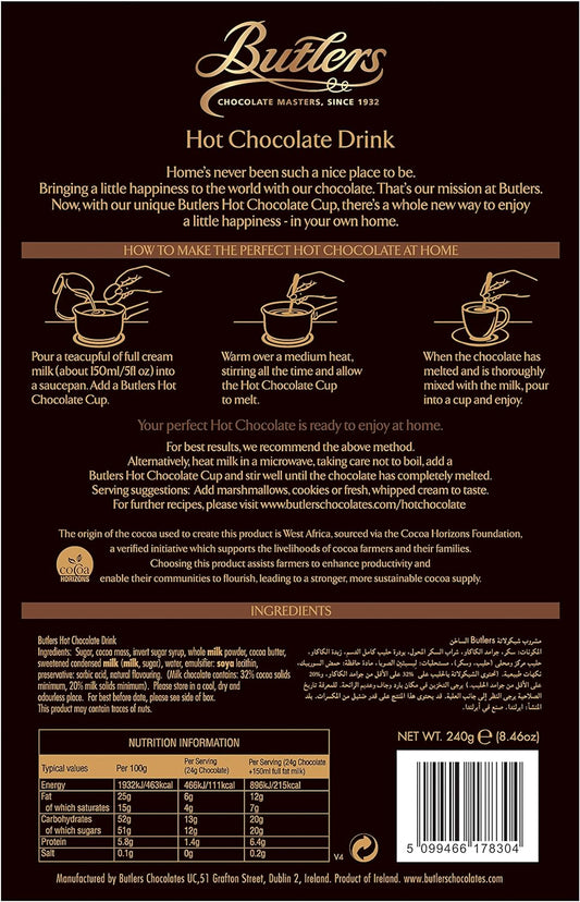 Butlers Hot Chocolate 240 g - Chocolate Gifts Heaven