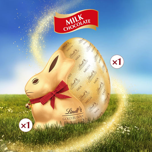 Lindt Gold Bunny Egg Milk Chocolate Easter Bunny 360g – Iconic Foil Wrapped Bunny Made from Premium Swiss Chocolate – Perfect Easter Chocolate – Easter, gift
