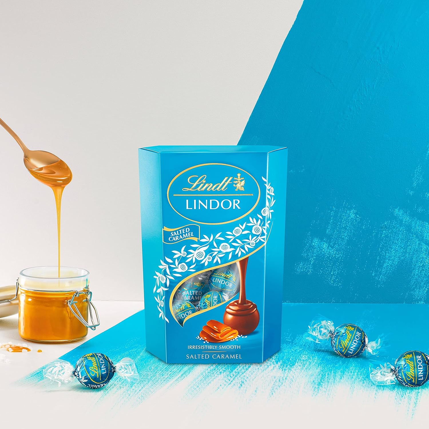 Lindt Lindor Chocolate Truffles Box, Salted Caramel, 200g - Chocolate Gifts Heaven
