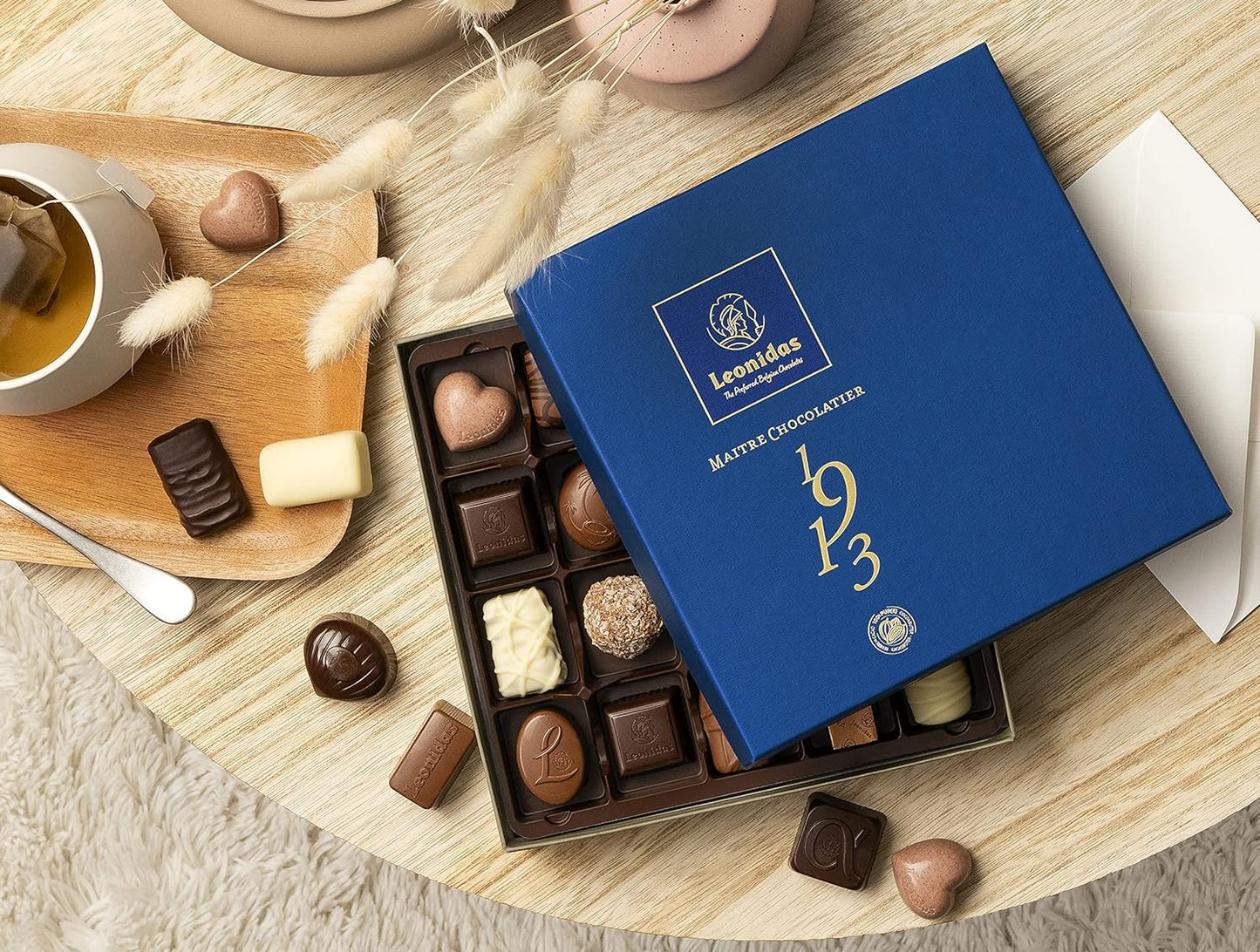 Leonidas Belgian Chocolates: General Assortment Blue Box 16 pc, 245g (Approx) - Chocolate Gifts Heaven