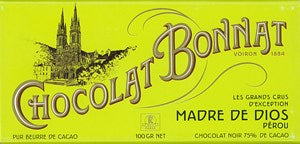 Box of Chocolat Bonnat Madre de Dios chocolate on a white background