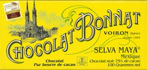 Selva Maya chocolate bar packaging with Bonnat branding